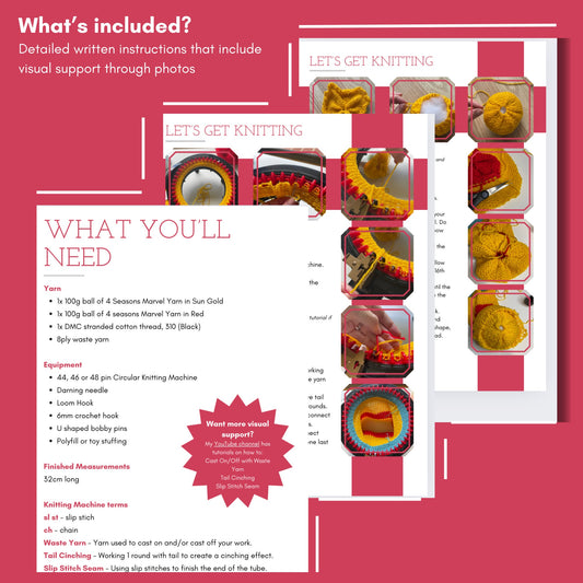 Pooh Bear Circular Knitting Machine Pattern