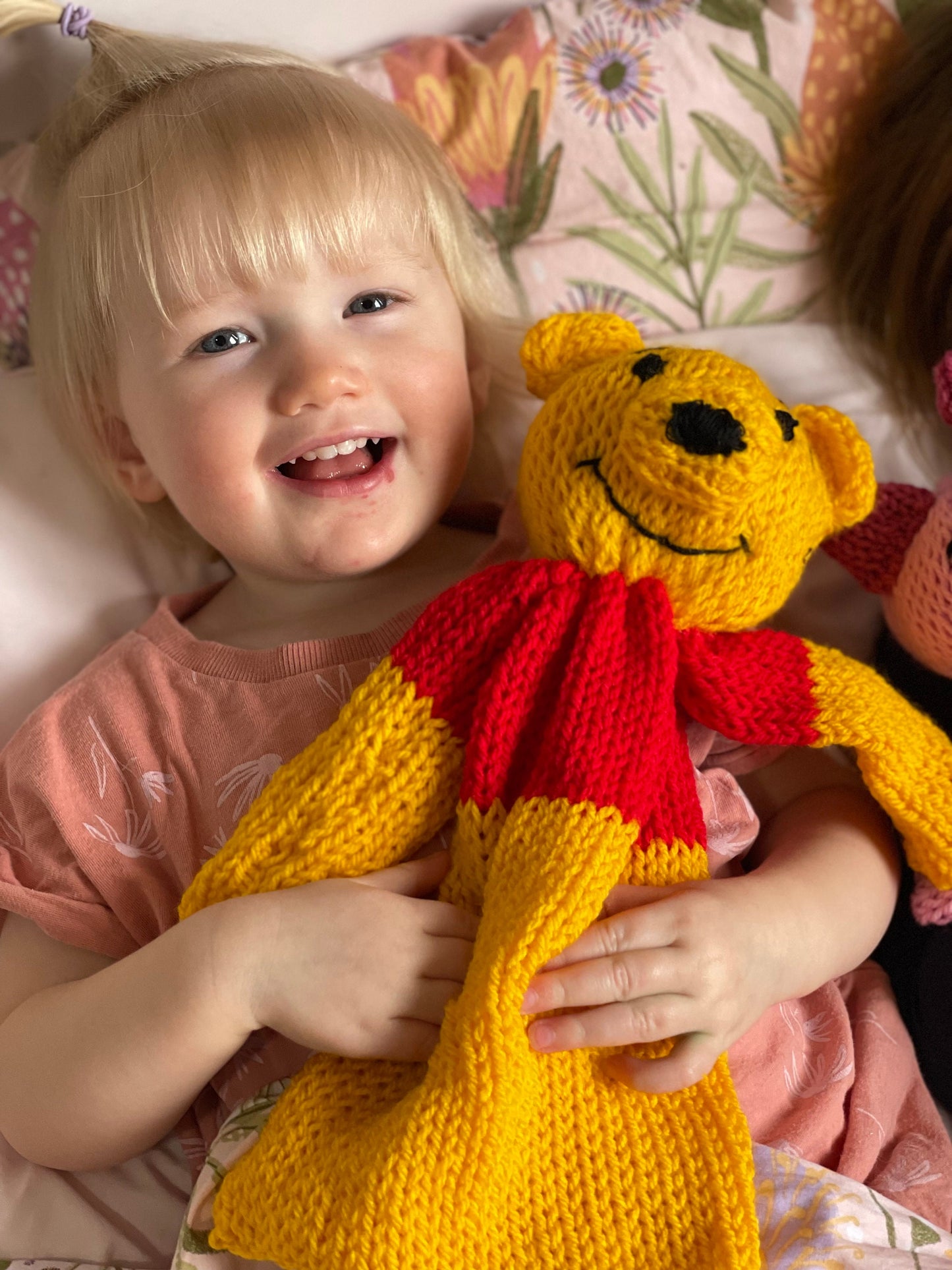 Circular Knitting Machine Pattern Pooh Comforter Beginner Friendly Addi toy Sentro baby toy nursery bear kids lovey gift for baby