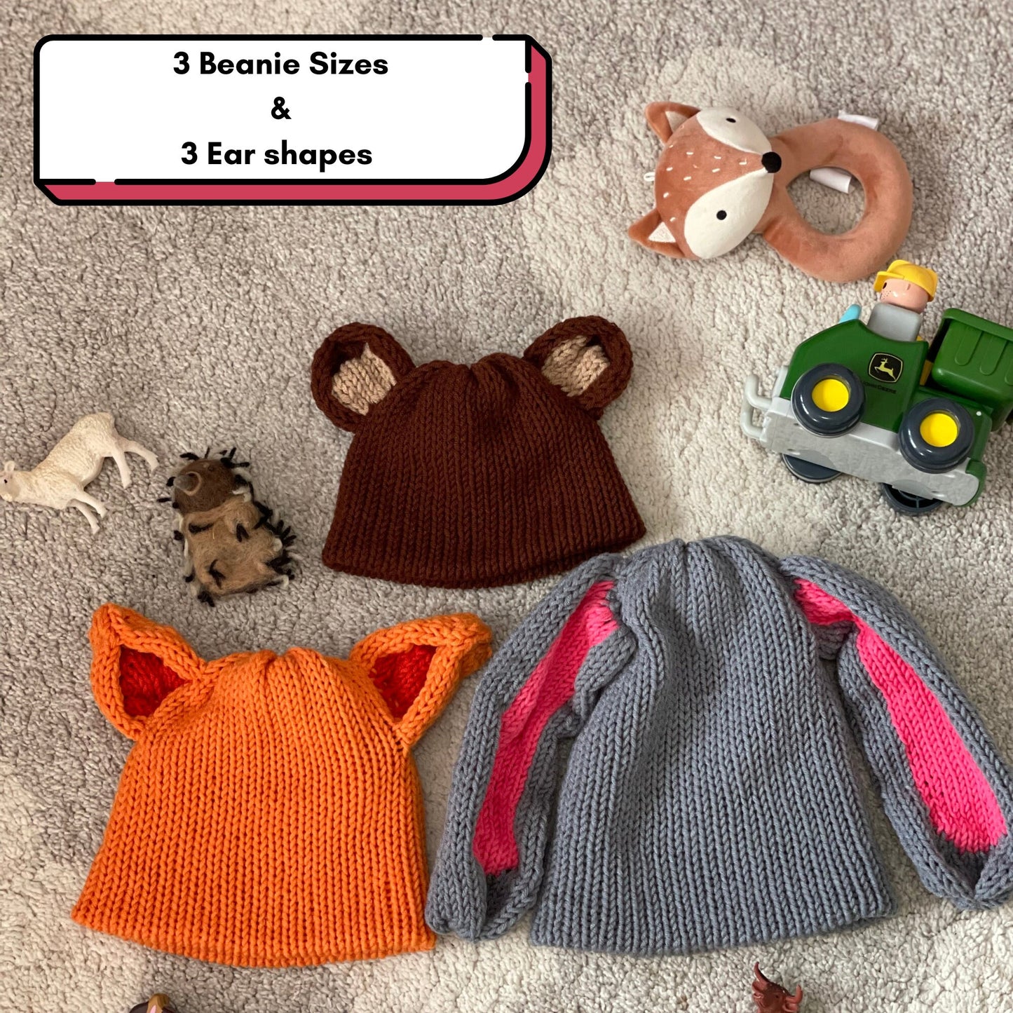 I Went to the Zoo Beanie Circular Knitting Machine Pattern