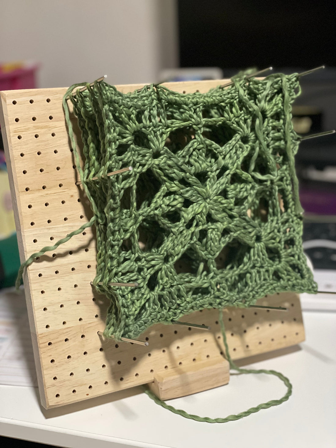 Blocking crochet and knitted items