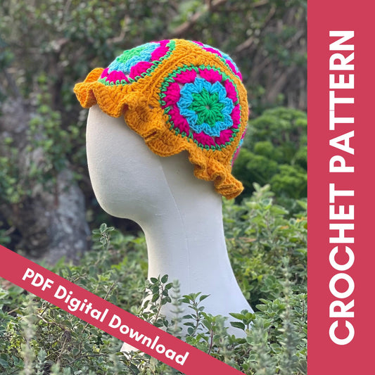 Hooked on a Feeling Granny Square crochet hat pattern