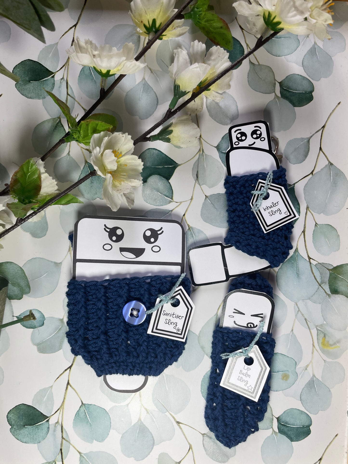 Crochet Asthma Puffer Sling – Handmade Inhaler Holder with Clip