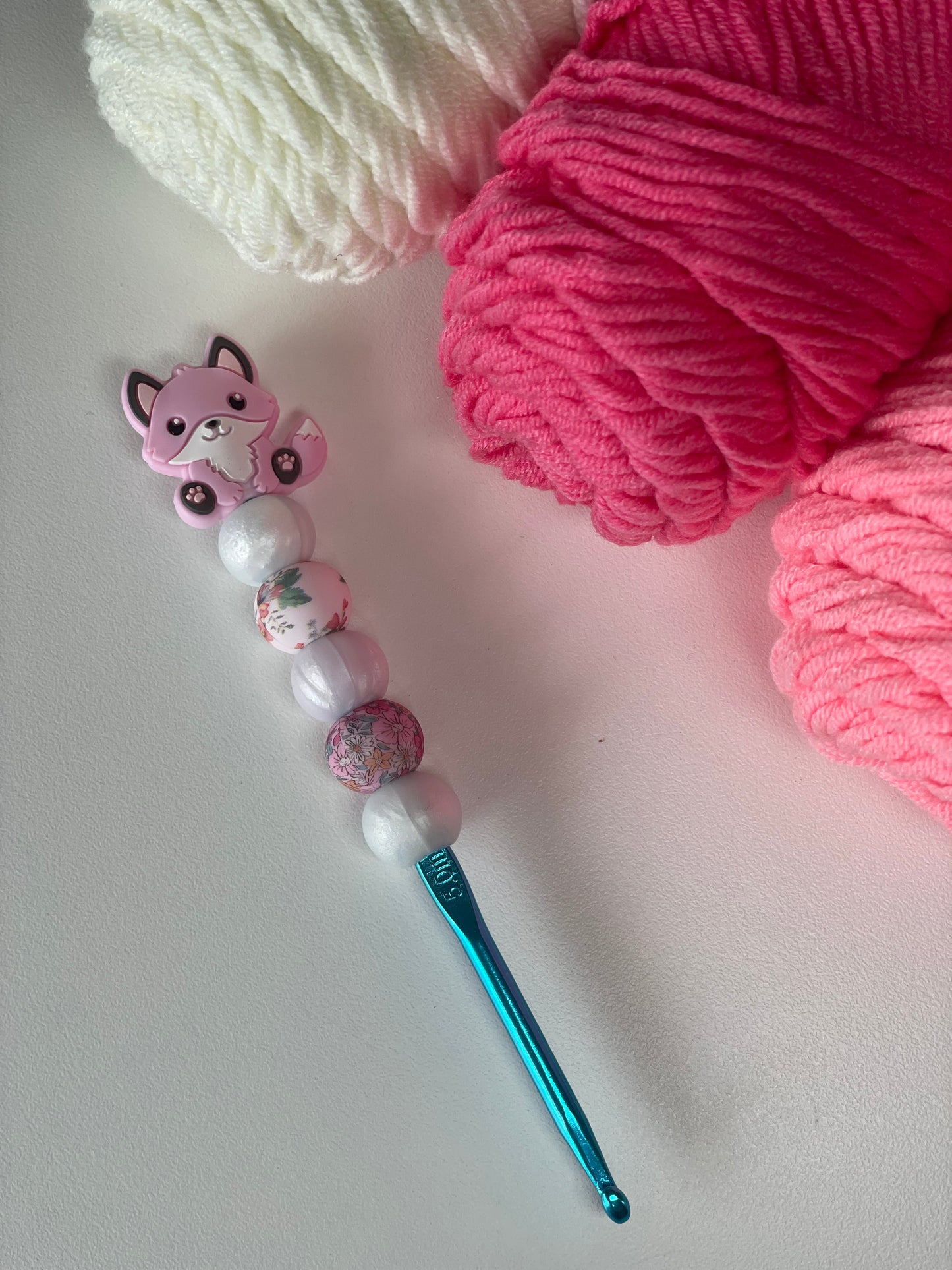 Pink Fox Crochet Hooks – Ergonomic Handmade Hook Set | Tall Foxes Merch
