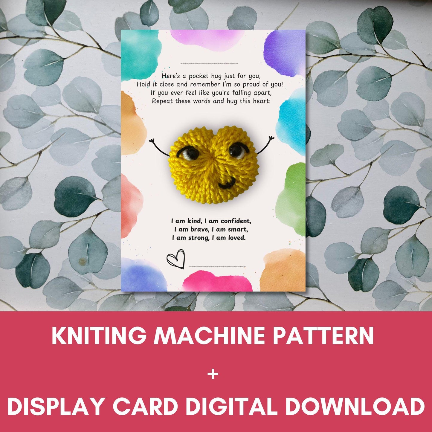 Pocket Hug Display Card Student Thank You Poem Digital Download