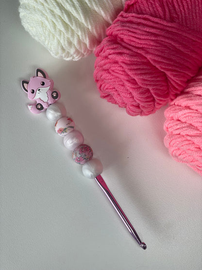 Pink Fox Crochet Hooks – Ergonomic Handmade Hook Set | Tall Foxes Merch