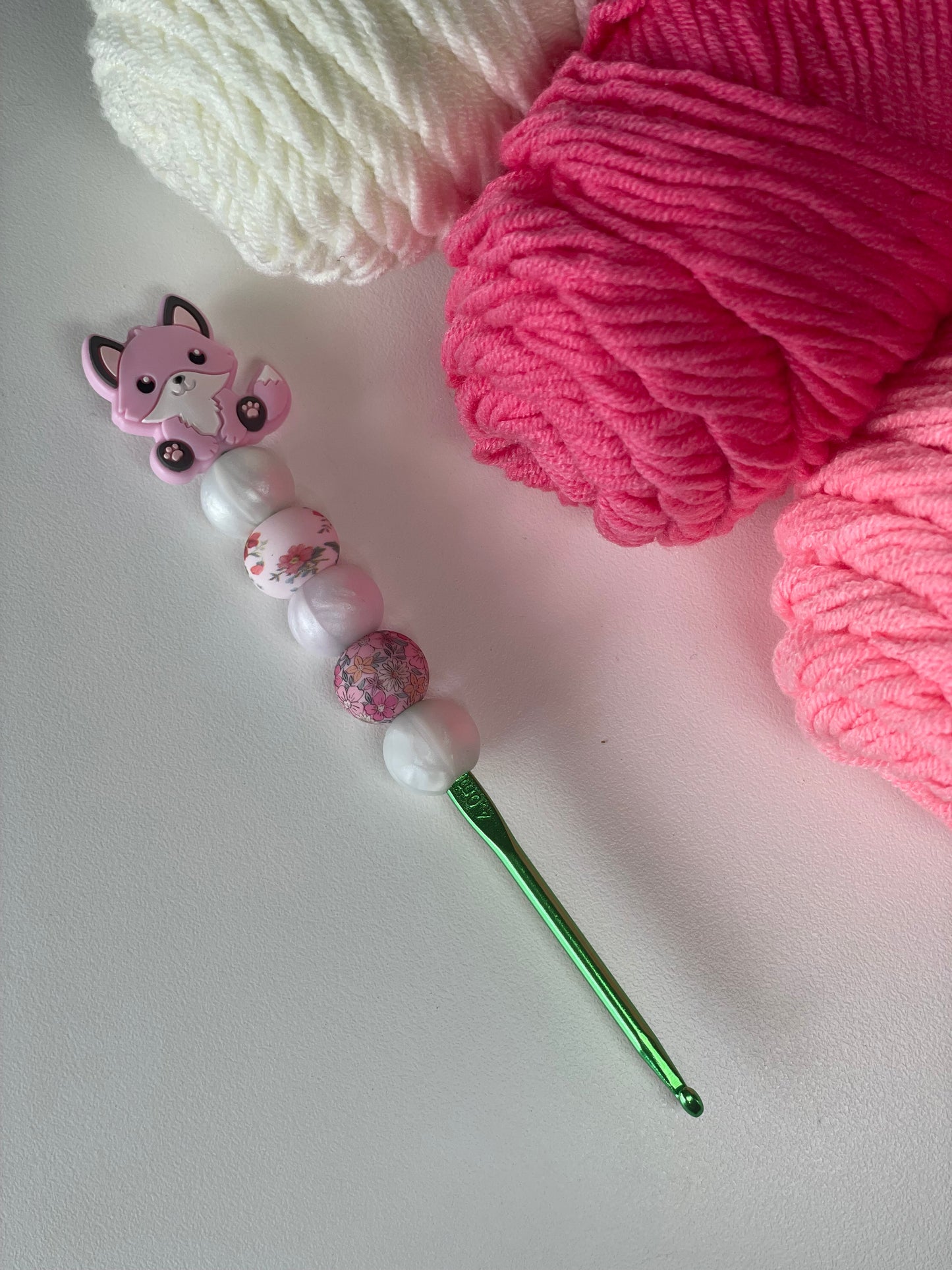 Pink Fox Crochet Hooks – Ergonomic Handmade Hook Set | Tall Foxes Merch