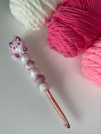 Pink Fox Crochet Hooks – Ergonomic Handmade Hook Set | Tall Foxes Merch