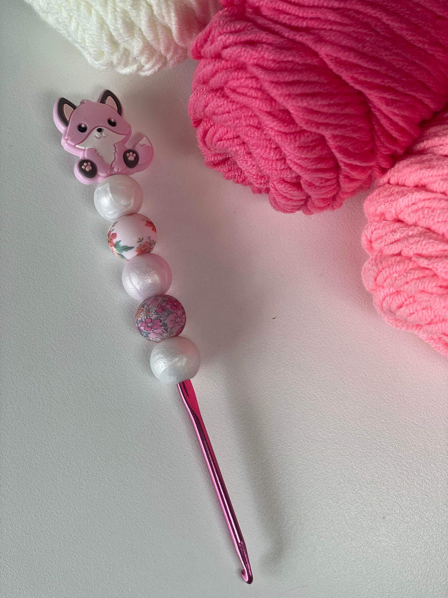 Pink Fox Crochet Hooks – Ergonomic Handmade Hook Set | Tall Foxes Merch