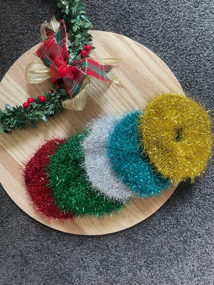 Tinsel Scrunchie – Festive Hair Tie in 6 Colours