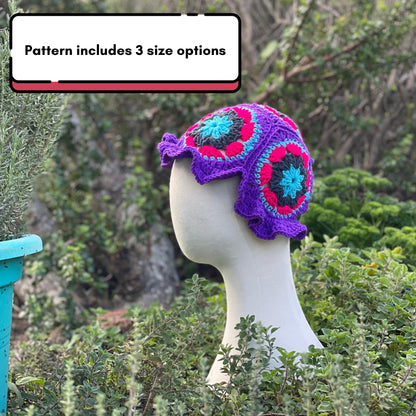 Hooked on a Feeling Granny Square crochet hat pattern