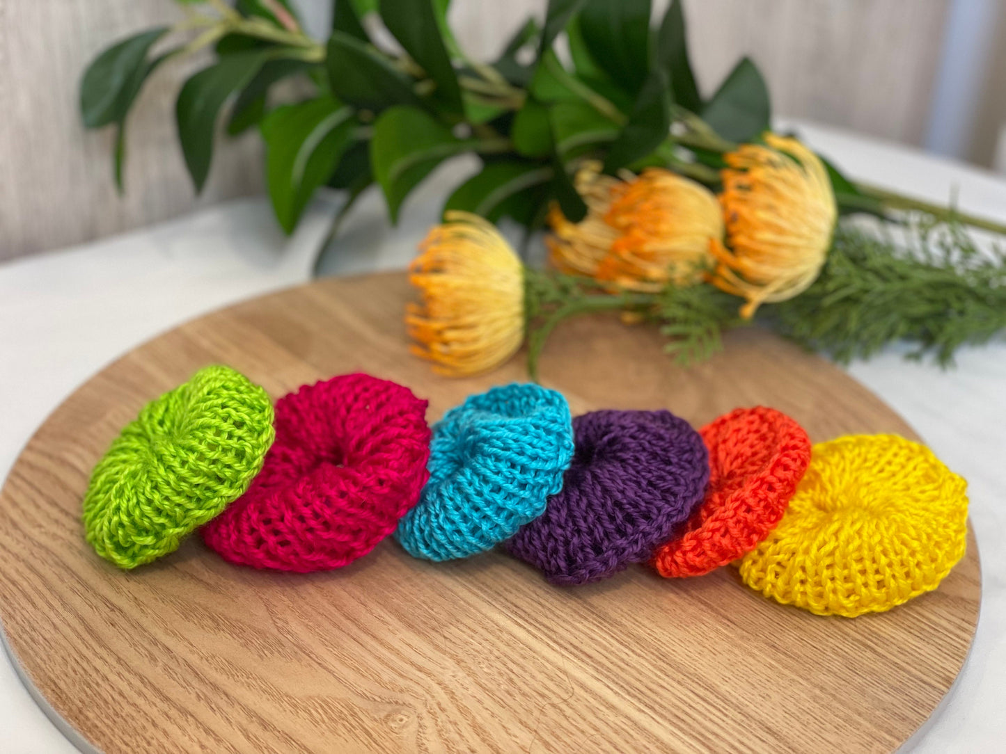 Circular Knitting Machine Pattern Scrunchies Beginner Friendly Visual Instructions Addi Sentro Scrunchie Kids hair tie display card headband