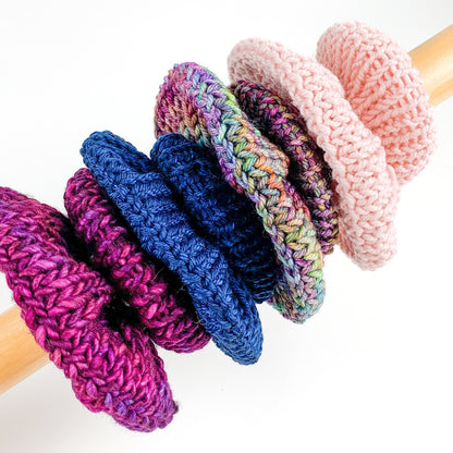 Circular Knitting Machine Pattern Scrunchies Beginner Friendly Visual Instructions Addi Sentro Scrunchie Kids hair tie display card headband