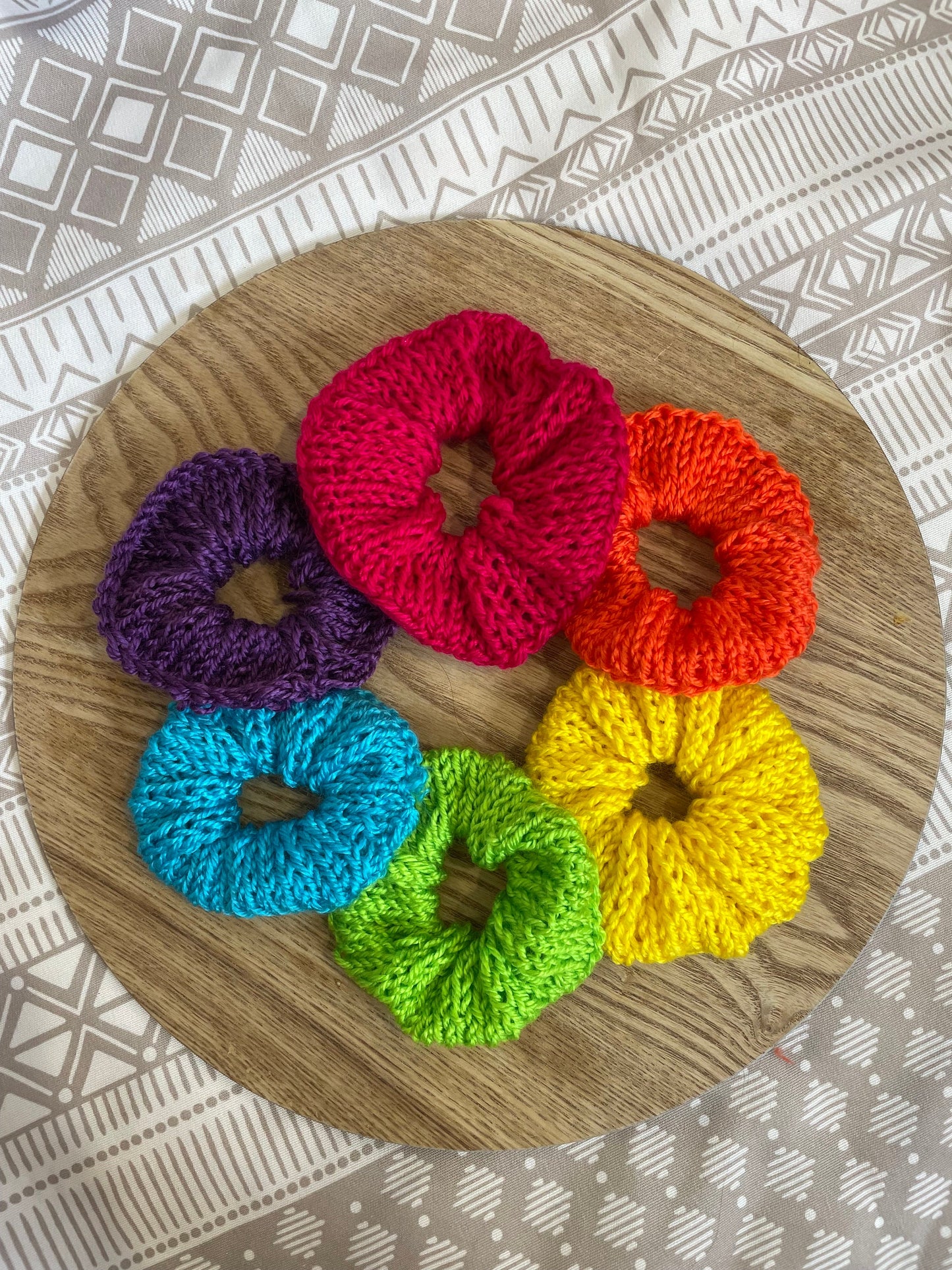 Circular Knitting Machine Pattern Scrunchies Beginner Friendly Visual Instructions Addi Sentro Scrunchie Kids hair tie display card headband