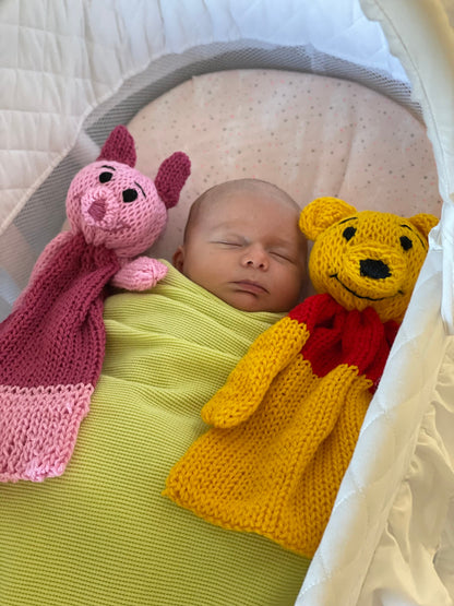 Circular Knitting Machine Pattern Pooh Comforter Beginner Friendly Addi toy Sentro baby toy nursery bear kids lovey gift for baby