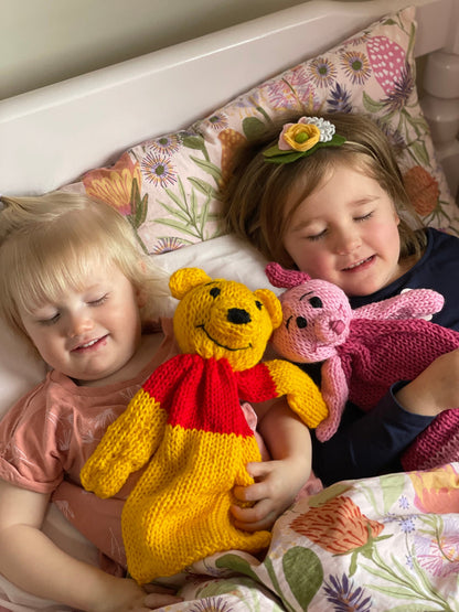 Circular Knitting Machine Pattern Pooh Comforter Beginner Friendly Addi toy Sentro baby toy nursery bear kids lovey gift for baby