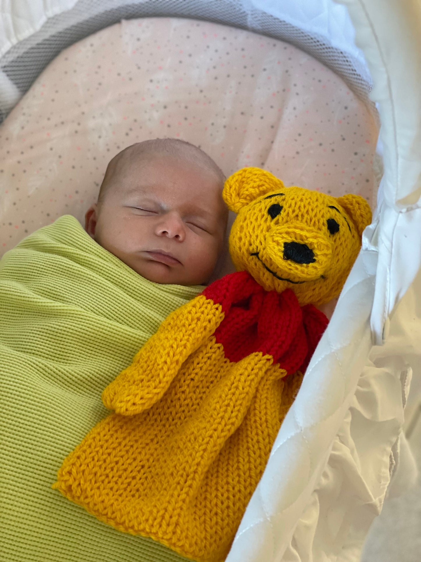 Circular Knitting Machine Pattern Pooh Comforter Beginner Friendly Addi toy Sentro baby toy nursery bear kids lovey gift for baby