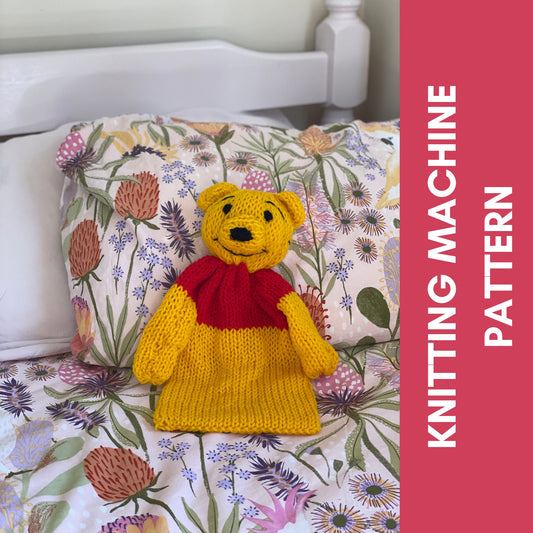 Circular Knitting Machine Pattern Pooh Comforter Beginner Friendly Addi toy Sentro baby toy nursery bear kids lovey gift for baby