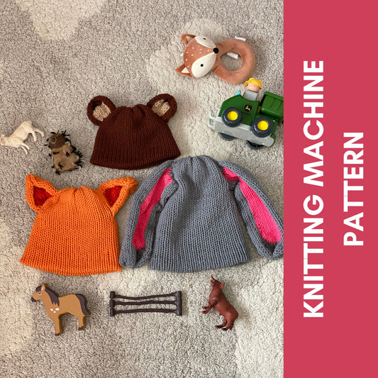 I Went to the Zoo Beanie Circular Knitting Machine Pattern